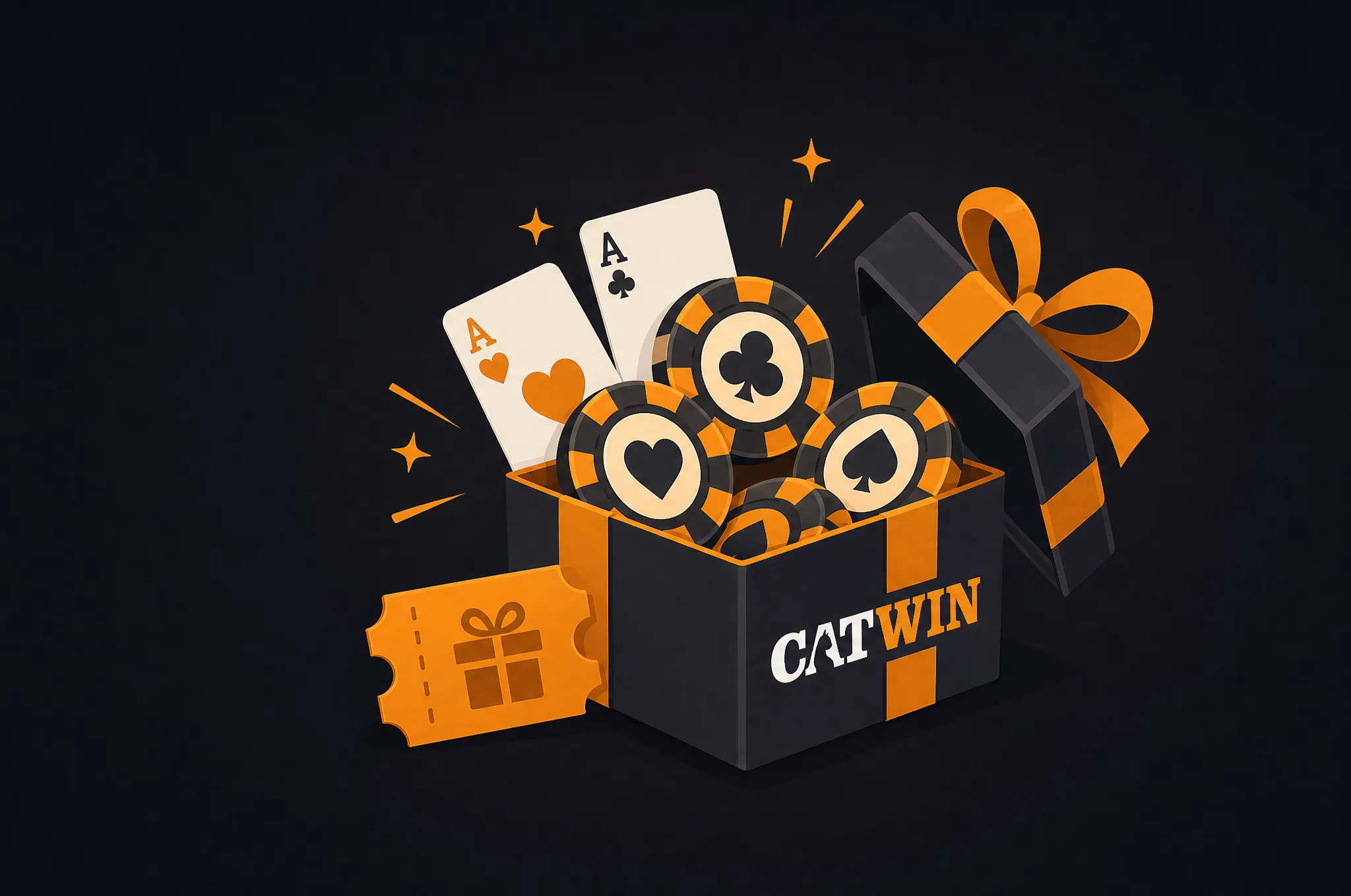 Catwin-Geschenkbox mit Spielkarten und Chips